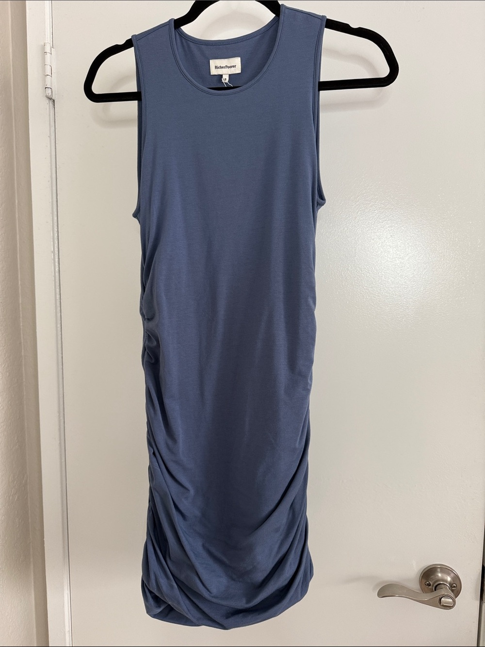 Richer Poorer Slate Blue Ruched Tank Dress
